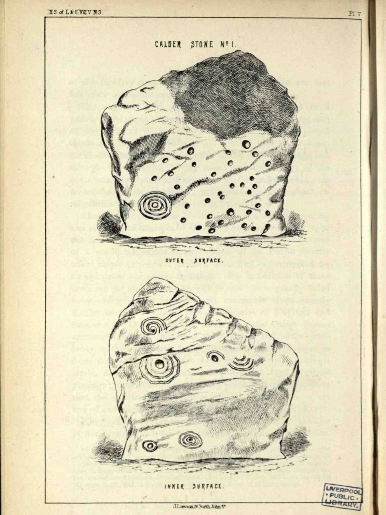 Illustration of a stone with engraved patterns on a beige background